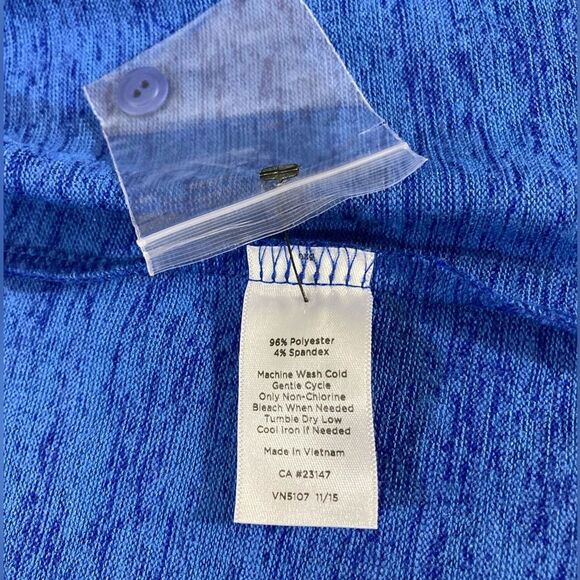 T by Talbots Cardigan Women’s M Blue Space Dye Open Front Knit Casual Preppy - Picture 6 of 8